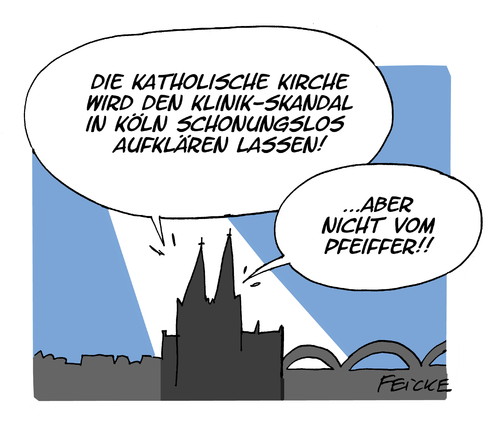 Cartoon: Schonunglose Aufklärung (medium) by FEICKE tagged hannover,institut,kriminologisches,pfeiffer,christian,dr,hilfe,keine,abweisung,vergewaltigungsopfer,köln,krankenhaus,klinik,kirche,katholische,katholsiche,kirche,klinik,krankenhaus,köln,vergewaltigungsopfer,abweisung,keine,hilfe