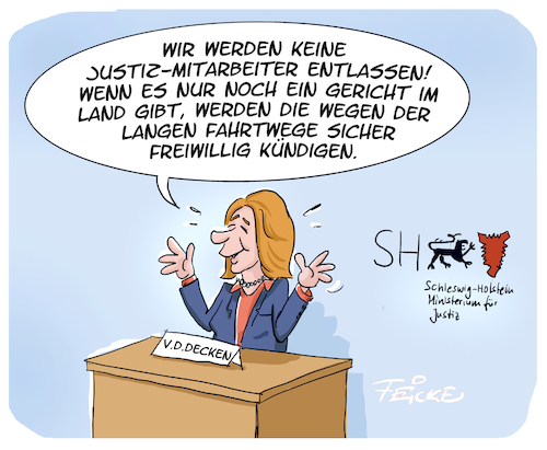 Cartoon: SH Justiz Gerichtsreform (medium) by FEICKE tagged schleswig,holstein,justiz,ministerin,ministerium,richter,gericht,gebietsreform,reform,sozialgericht,arbeitsgericht,schleswig,holstein,justiz,ministerin,ministerium,richter,gericht,gebietsreform,reform,sozialgericht,arbeitsgericht