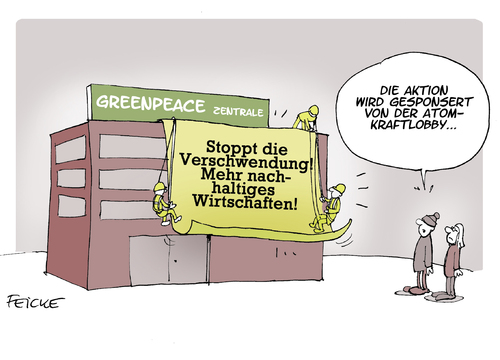 Cartoon: Stoppt die Verschwendung (medium) by FEICKE tagged greenpeace,skandal,geld,verlust,verzockt,nachhaltigkeit,lobby,umwelt,protest,feicke,aktion,greenpeace,skandal,geld,verlust,verzockt,nachhaltigkeit,lobby,umwelt,protest,feicke,aktion