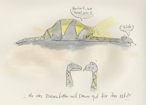 Cartoon: Dosenfutter (medium) by monika boos tagged dosenfutter,auto,verfahren,schlange,hunger,ungesund