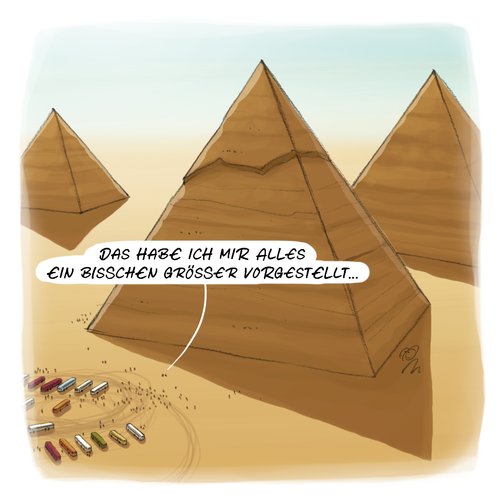 Cartoon: LACHHAFT Cartoon No. 334 (medium) by LACHHAFT tagged cartoon,comic,lachhaft,michael,mantel,witze,pyramiden,ägypten,urlaub,ferien,reise,verreisen,reisebusse,gross,riesig,pyramiden,ägypten,urlaub,ferien,reise,verreisen,reisebusse