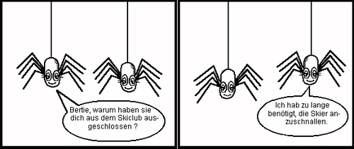 Cartoon: Das Leben am seidenen Faden (medium) by petronas tagged alltag,visionen,seidenfaden,spinne,bertie