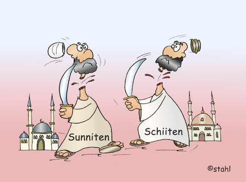 Cartoon: Glaubenskrieg (medium) by wista tagged glaubenskrieg,krieg,konflikt,glauben,islam,sunniten,schiiten,iran,irak,saudi,arabien,muslims,terror,religion,religionskrieg,naher,osten,glaubenskrieg,krieg,konflikt,glauben,islam,sunniten,schiiten,iran,irak,saudi,arabien,muslims,terror,religion,religionskrieg,naher,osten