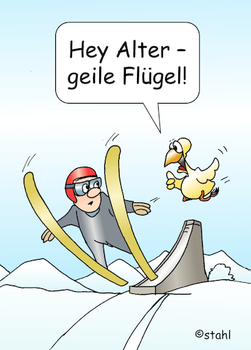 Cartoon: Skispringer (medium) by wista tagged skispringer,skispringen,vogel,adler,vier,schanzen,tournee,vierschanzentournee,winter,sport,wintersport,fliegen,flügel,skispringer,skispringen,vogel,adler,vier,schanzen,tournee,vierschanzentournee,winter,sport,wintersport,fliegen,flügel