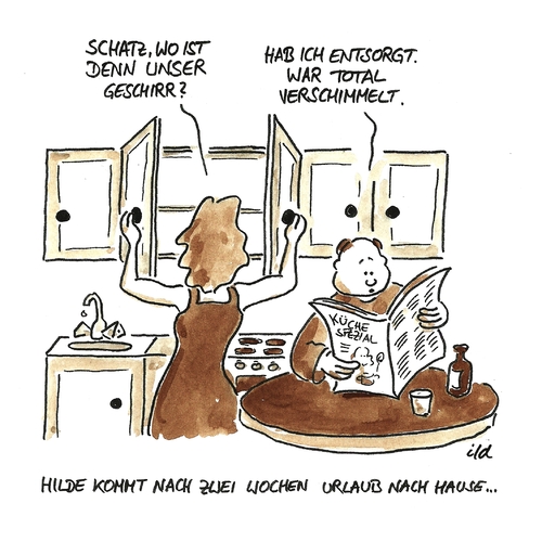 Geschirr entsorgt