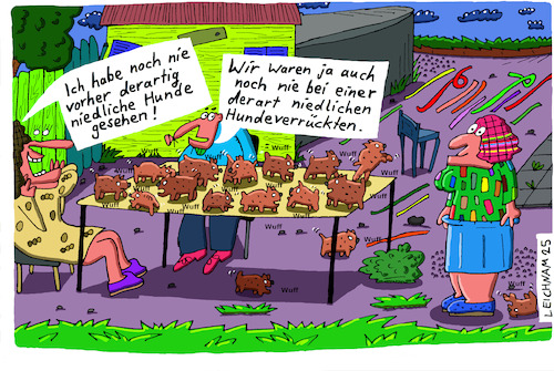 Cartoon: Hunde (medium) by Leichnam tagged hunde,niedlich,hundeverrückt,leichnamcartoon,tiere,begeisterung