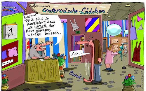 Cartoon: Lehmann (medium) by Leichnam tagged lehmann,laden,lädchen,verkauf,kunde,leichnam,ach,lade,unterwäsche,haut,aprilscherz,bumm,leichnamcartoon