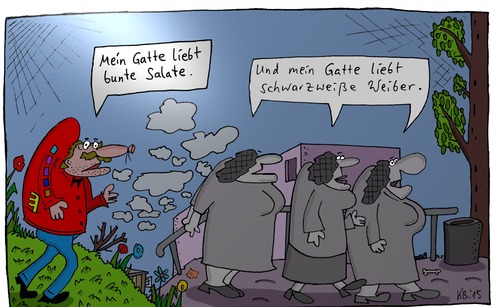 Cartoon: Salat (medium) by Leichnam tagged salat,gatte,vorlieben,schwarzweiß,weiber,bunt