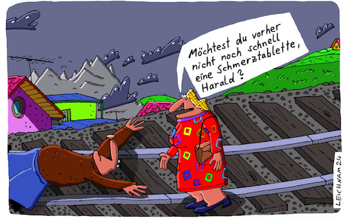 Cartoon: Schienen (medium) by Leichnam tagged schienen,selbstmord,suizid,schmerztablette,ehe,liebe,tod,zug,bahn,eisenbahn,leichnam,leichnamcartoon