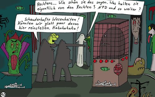 Cartoon: E. Rückschädel (medium) by Leichnam tagged rückschädel,leichnamcomic,gerhard,siegling,ehrhardt,geisterbahn,rummelplatz,schausteller,gao