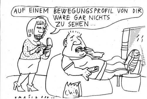 Cartoon: Bewegung (medium) by Jan Tomaschoff tagged bewegung,fitness,übergewicht,sport,gesundheit,essen,bewegungsmelder,bewegungsprofil,bewegung,fitness,übergewicht,sport,gesundheit,essen,bewegungsprofil,bewegungsmelder,ehe