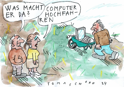 Cartoon: Computer (medium) by Jan Tomaschoff tagged digitalisierung,it,pc,digitalisierung,it,pc