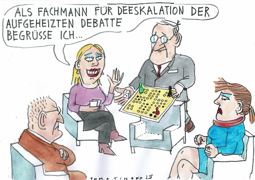 Cartoon: Deeskalator (medium) by Jan Tomaschoff tagged wahlkampf,streitkultur,toleranz,wahlkampf,streitkultur,toleranz