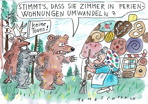 Cartoon: Ferienwohnung (medium) by Jan Tomaschoff tagged tourismus,wohnungsnot,tourismus,wohnungsnot