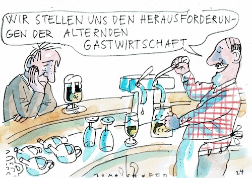 Cartoon: Gastwirtschaft (medium) by Jan Tomaschoff tagged alter,wirtschaft,gastronomie,alter,wirtschaft,gastronomie