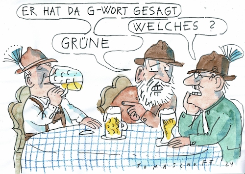 Cartoon: Grüne (medium) by Jan Tomaschoff tagged wahlen,parteien,csu,grüne,bayern,wahlen,parteien,csu,grüne,bayern