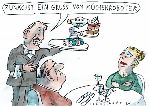 Cartoon: Gruß (medium) by Jan Tomaschoff tagged gastronomie,fachkräftemangel,gastronomie,fachkräftemangel