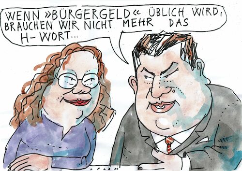 Cartoon: Hartz (medium) by Jan Tomaschoff tagged nahles,heil,hartz,sozialhilfe,nahles,heil,hartz,sozialhilfe