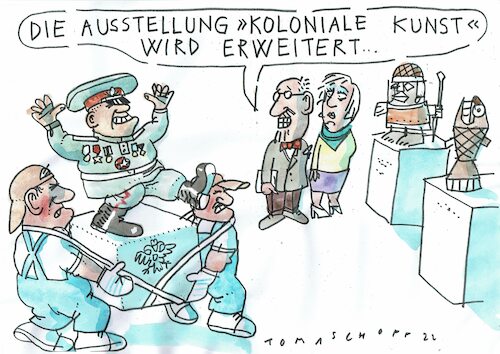 Cartoon: kolonial (medium) by Jan Tomaschoff tagged russland,kolonialismus,imperialismus,raubkunst,russland,kolonialismus,imperialismus,raubkunst