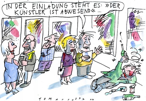 Cartoon: Künstler anwesend (medium) by Jan Tomaschoff tagged kunst,kunst