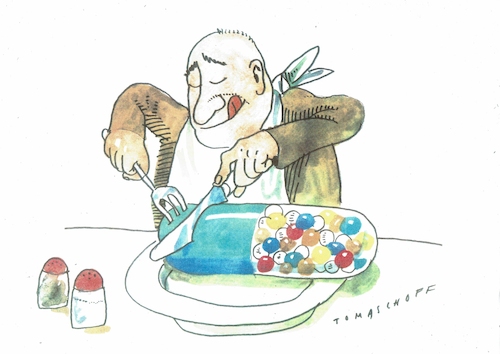 Cartoon: lecker (medium) by Jan Tomaschoff tagged gesundheit,medikamente,krankheit,ernährung,gesundheit,medikamente,krankheit,ernährung