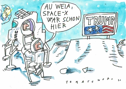 Cartoon: Mond (medium) by Jan Tomaschoff tagged putin,trump,musk,wahlen,demokratie,putin,trump,musk,wahlen,demokratie