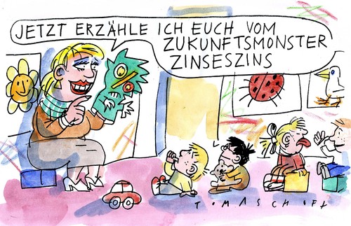 Cartoon: Monster (medium) by Jan Tomaschoff tagged generationen,schuldenberg,staatsverschuldung,staatsverschuldung,schuldenberg,generationen