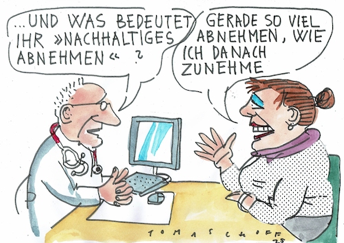 Cartoon: nachhaltig (medium) by Jan Tomaschoff tagged gesundheit,übergewicht,diät,gesundheit,übergewicht,diät