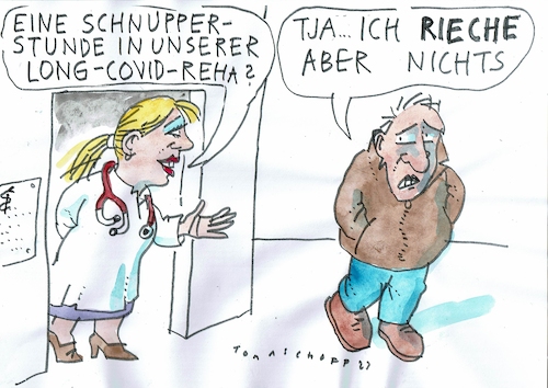 Cartoon: Reha (medium) by Jan Tomaschoff tagged covid,long,reha,covid,long,reha