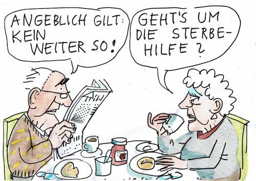 Cartoon: Sterbehilfe (medium) by Jan Tomaschoff tagged sterbehilfe,gesetz,würde,sterbehilfe,gesetz,würde