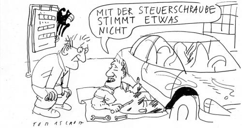 Cartoon: Steuerschraube (medium) by Jan Tomaschoff tagged steuern,steuern,abgaben,abzug,abzüge,besteuerung,bewirtung,steuerschraube,bewirtungskosten,einkommensteuer,einkommensteuererklärung,finanzamt,liechtenstein,lohnsteuer,luxussteuer,mantelbogen,mehrwertsteuer,pflichtabführung,pflichtabgabe,reichensteuer,spitzensteuer,steuer,steuerabgabe,steuerauflage,steuerbehörde,steuerberater,steuerbetrug,steuerbetrüger,steuererklärung,steuerfahnder,steuerhinterziehung,steueroase,steuerparadies,steuerprüfer,steuerprüfung,umsatzsteuer,veranlagung,versteuern,versteuerung,autowerkstatt,auto,kfz,kfz haftpflichtversicherung,tüv,tüvplakette,haftpflichtversicherung