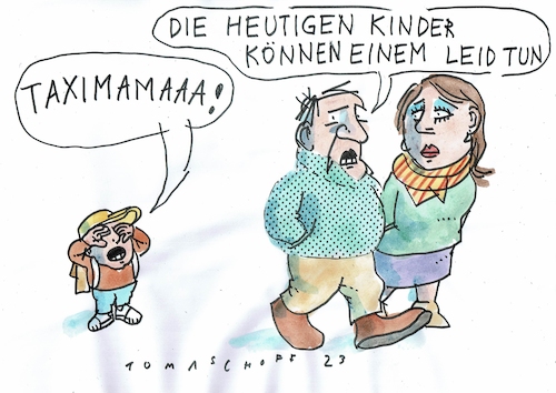 Cartoon: Taximama (medium) by Jan Tomaschoff tagged eltern,kinder,erziehung,bewegungsmangel,eltern,kinder,erziehung,bewegungsmangel