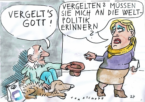 Cartoon: Vergeltung (medium) by Jan Tomaschoff tagged vergeltung,konflikt,frieden,krieg,vergeltung,konflikt,frieden,krieg