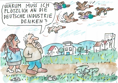 Cartoon: Vögel (medium) by Jan Tomaschoff tagged wirtschaft,konjunktur,deindustrialisierung,wirtschaft,konjunktur,deindustrialisierung