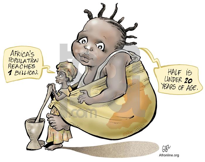 Cartoon: African Population (large) by Damien Glez tagged population,africa