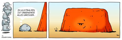 Cartoon: Ayers Rock (medium) by volkertoons tagged volkertoons,cartoon,comic,strip,stein,steine,stone,stones,australien,australia,ayers,rock,weltwunder,natur,aboriginal,comic,stein,steine,australien,groß,klein