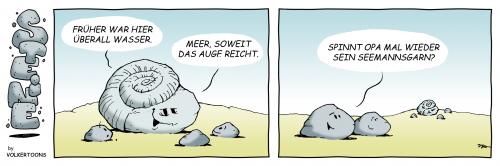 Cartoon: Seemannsgarn (medium) by volkertoons tagged volkertoons,cartoon,comic,strip,humor,stein,steine,stone,stones,fossil,fossilien,versteinerung,ammonit,seemann,seemannsgarn,meer,geschichte,urzeit,erdgeschichte,comic,stein,steine,wasser,umwelt,natur,evolution,seemann