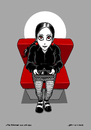 Cartoon: Das Mädchen aus dem Bus (small) by volkertoons tagged volkertoons mädchen frau girl woman emo goth gothic schwarz szene bus nintendo ds porträt portrait