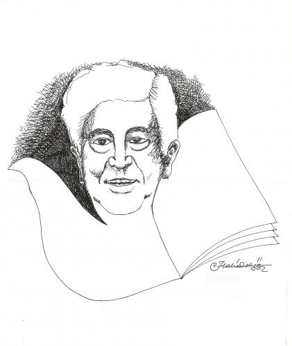 Cartoon: Aziz Nesin Turkish Humour Writer (medium) by halisdokgoz tagged aziz,nesin,turkish,humour,writer