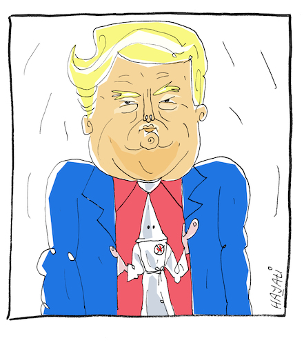 Cartoon: Portrait (medium) by Hayati tagged portrait,charlottesville,donald,trump,ku,klux,klan,separatismus,rassismus,irkcilik,cartoon,karikatur,hayati,boyacioglu,portrait,charlottesville,donald,trump,ku,klux,klan,separatismus,rassismus,irkcilik,cartoon,karikatur,hayati,boyacioglu