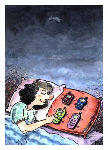 Cartoon: good night (medium) by tchuntra tagged good,night,telefon,telefonieren,handy,mobiltelefon,technik,entwicklung,fortschritt,technologie,konsum,konsument,konsumgesellschaft,handel,verkauf,sammlung,sammler,kaufssucht,schlafen,hardware,partnerschaft,liebe,zuneigung,geräte,beziehung,kommunikation,polygamie,entscheidung