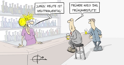 Cartoon: 20210307-Frühjahrsputz (medium) by Marcus Gottfried tagged weltfrauentag,frühjahrsputz,gleichberechtigung,weltfrauentag,frühjahrsputz,gleichberechtigung