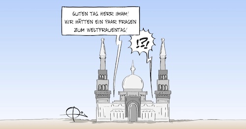 Cartoon: 20210307-Weltfrauentag (medium) by Marcus Gottfried tagged weltfrauentag,kirche,mann,frau,imam,vorstand,gleichberechtigung,rolle,weltfrauentag,kirche,mann,frau,imam,vorstand,gleichberechtigung,rolle