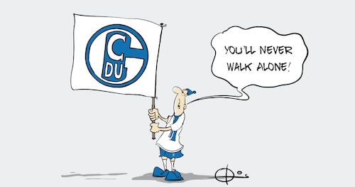 Cartoon: 20210315-NeverWalkAlone (medium) by Marcus Gottfried tagged fussball,liverpool,abstieg,schalke,lied,liga,cdu,csu,wahl,wahlverlierer,verlust,fussball,liverpool,abstieg,schalke,lied,liga,cdu,csu,wahl,wahlverlierer,verlust