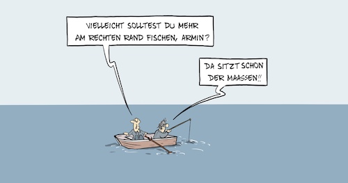 Cartoon: 20210504-RechterRand (medium) by Marcus Gottfried tagged maaßen,laschet,cdu,bundestagswahl,liste,afd,nazi,rechts,angeln,fischen,maaßen,laschet,cdu,bundestagswahl,liste,afd,nazi,rechts,angeln,fischen