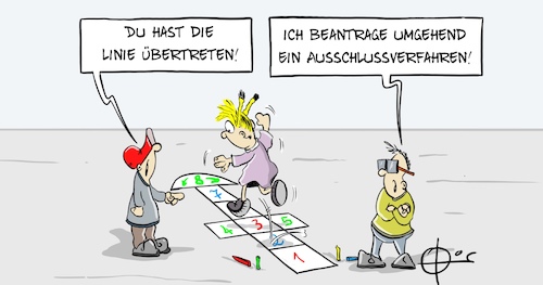 Cartoon: 20210511-Ausschlussverfahren (medium) by Marcus Gottfried tagged palmer,grüne,baerbock,partei,widerstand,bundestag,bundesregierung,wahl,ausschluss,parteiaustritte,parteiausschlussverfahre,palmer,grüne,baerbock,partei,widerstand,bundestag,bundesregierung,wahl,ausschluss,parteiaustritte,parteiausschlussverfahre