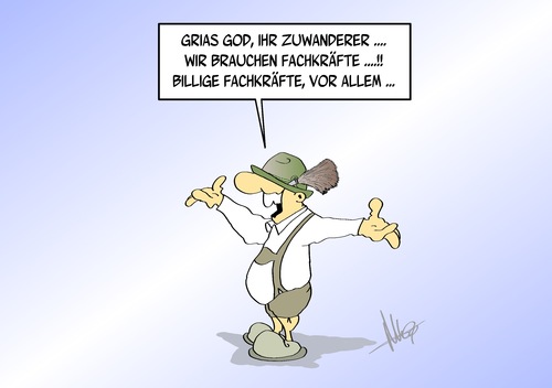 Cartoon: billige Fachkraft (medium) by Marcus Gottfried tagged bayern,zuwanderung,rumänien,bulgarien,seehofer,ablehnung,finanzierung,armutsflüchtlinge,facharbeiter,stundenlohn,preis,arbeitslohn,arbeitskraft,preiswert,europa,recht,integration,hartz,unterstützung,bayern,zuwanderung,rumänien,bulgarien,seehofer,ablehnung,finanzierung,armutsflüchtlinge,facharbeiter,stundenlohn,preis,arbeitslohn,arbeitskraft,preiswert,europa,recht,integration,hartz,unterstützung