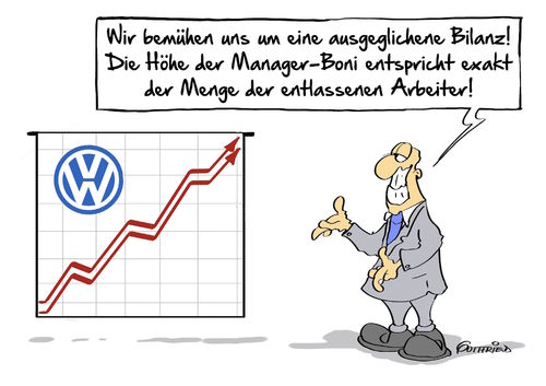 Cartoon: Bonnbilanz (medium) by Marcus Gottfried tagged volkswagen,boni,managerboni,manager,leitung,entlassungen,entlassen,umsatz,krise,auto,automarkt,abgasskandal,einbruch,entwicklung,statistik,vergleich,einkommen,tabelle,diagramm,interpretation,vw,parallele,freude,marcus,gottfried,cartoon,karikatur,volkswagen,boni,managerboni,manager,leitung,entlassungen,entlassen,umsatz,krise,auto,automarkt,abgasskandal,einbruch,entwicklung,statistik,vergleich,einkommen,tabelle,diagramm,interpretation,vw,parallele,freude,marcus,gottfried,cartoon,karikatur