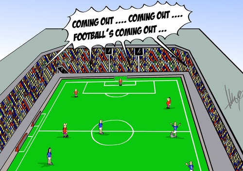 Cartoon: Coming Out (medium) by Marcus Gottfried tagged hitzlsperger,fussball,nationalelf,sport,homosexualität,schwul,mann,frau,outing,coming,out,zustimmung,lied,team,stadion,zuschauer,publikum,fan,akzeptanz,ausrichtung,selbstverständlichkeit,normalität,erziehung,gesellschaft,hitzlsperger,fussball,nationalelf,sport,homosexualität,schwul,mann,frau,outing,coming,out,zustimmung,lied,team,stadion,zuschauer,publikum,fan,akzeptanz,ausrichtung,selbstverständlichkeit,normalität,erziehung,gesellschaft