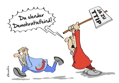 Cartoon: Demokratiefeind (medium) by Marcus Gottfried tagged demokratiefeind,demokratie,ttip,sfd,sdp,cdu,gleichheit,vorwurf,elend,schläge,ansichtssache,durchsetzen,gewalt,knüppel,argumentation,überzeugung,marcus,gottfried,cartoon,karikatur,demokratiefeind,demokratie,ttip,sfd,sdp,cdu,gleichheit,vorwurf,elend,schläge,ansichtssache,durchsetzen,gewalt,knüppel,argumentation,überzeugung,marcus,gottfried,cartoon,karikatur